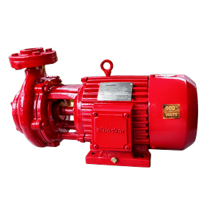 red kirloskar centrifugal pump close up