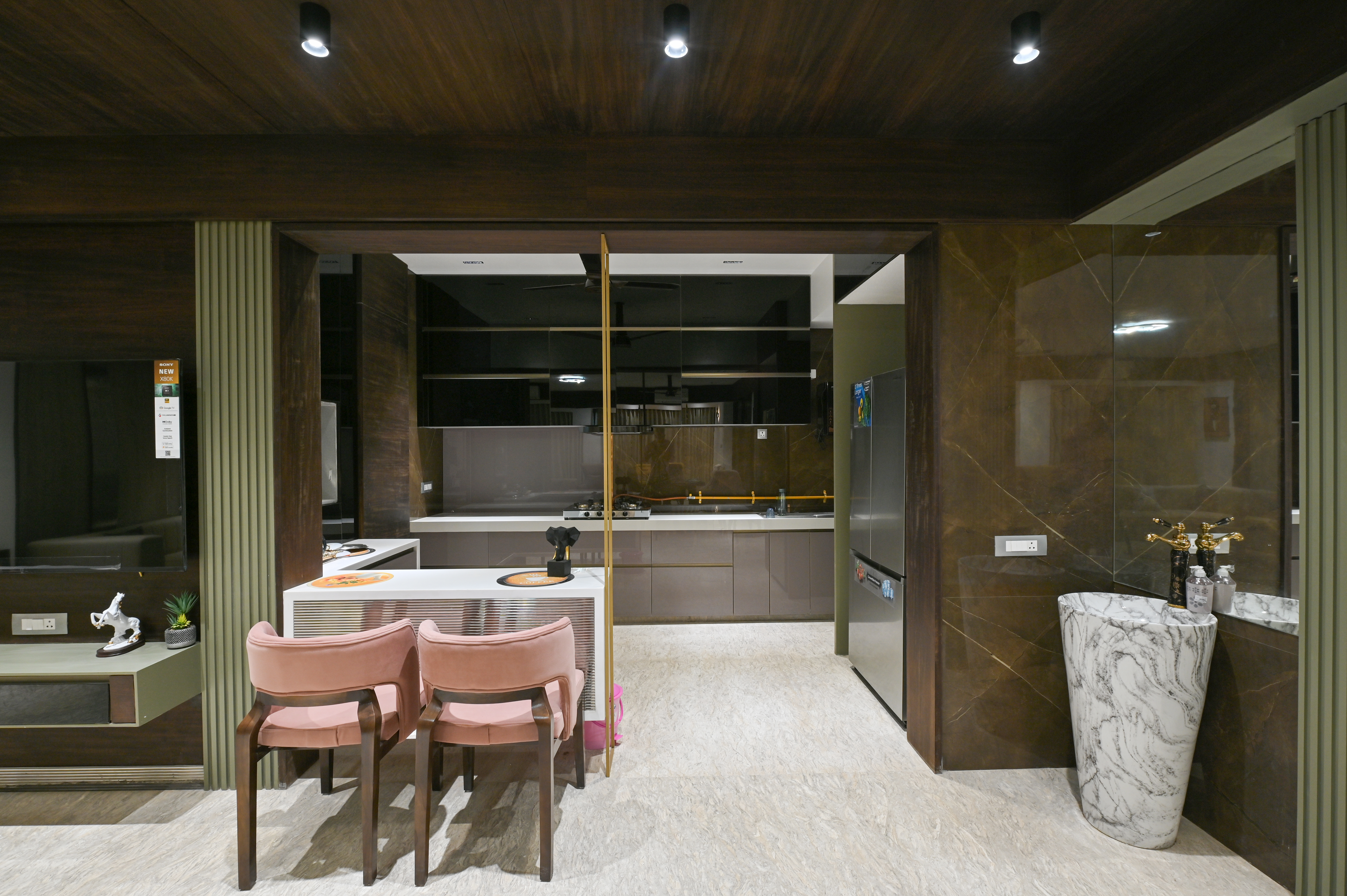 Dr. Parthiv Patel residence living and kitchen